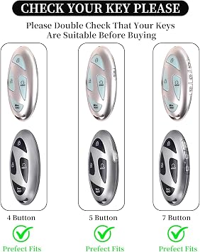 Silicone Key Fob Cover for Hyundai 2024-2026 Tucson Elantra Santa Fe Kona Sonata IONIQ,4/5/7 Button Remote Key Protector with Key Ring & Keychain,2 Pack