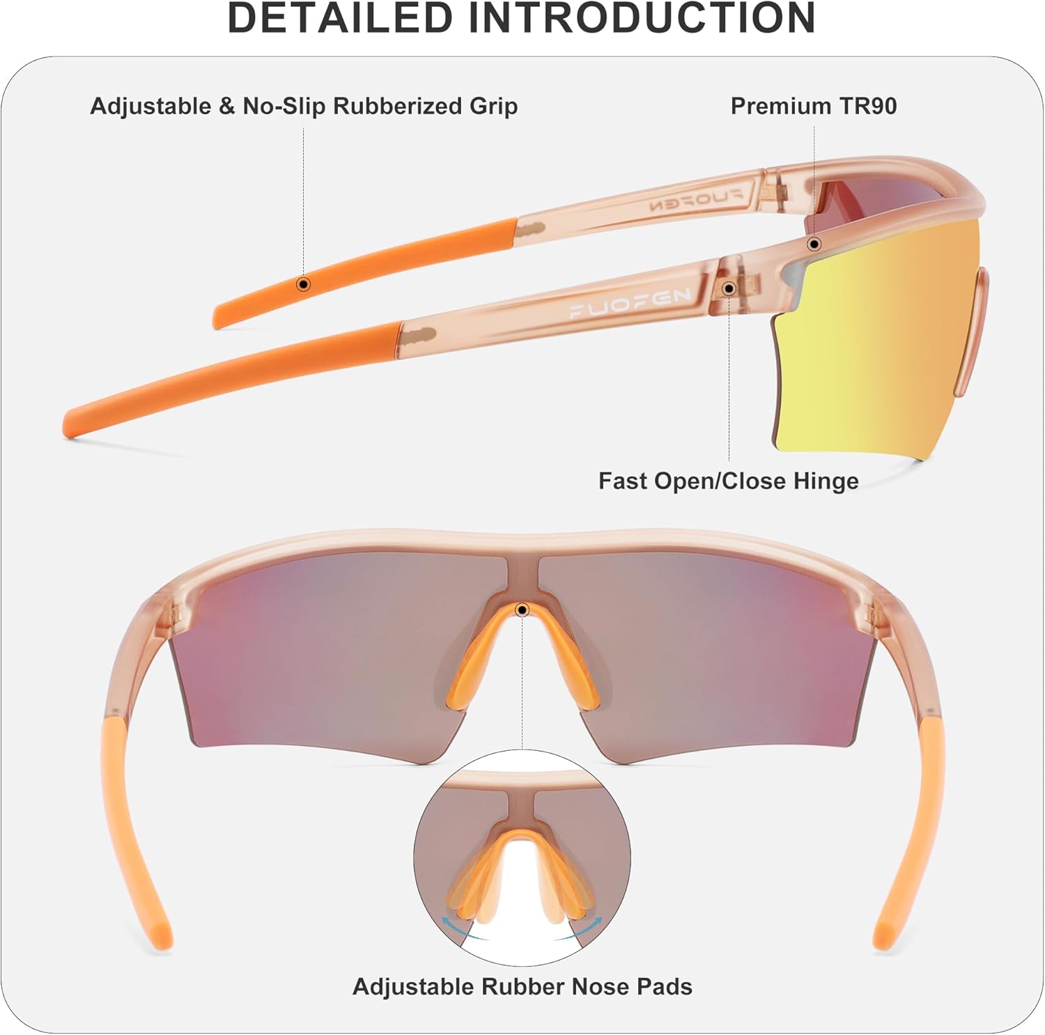 Polycarbonate Polarized Lens Shield Sports Sunglasses for Men Women For Golf, Pickleball, Running,Tennis,cycling