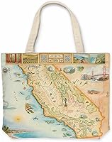 Vista 40 de Xplorer Maps Bolsa de lona con asas, bolsa de compras de comestibles de tela, bolsa reutilizable y ecológica, 100% algodón, lavable