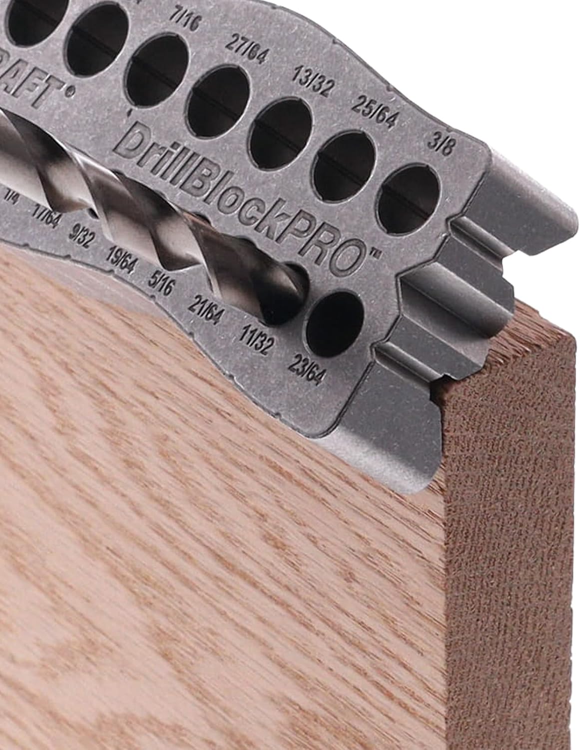 Milescraft 1307 Drill Block PRO – All-Metal Handheld Drilling Guide for Straight Holes. 25 Drill Guides in One! 1/8” to 1/2” in 1/64” Increments. Dual V-Groove Design for Round Stock & Corners