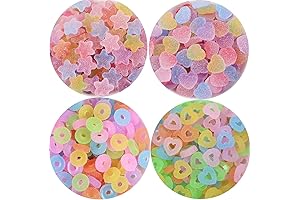 SUKPSY Realistic Fake Candy Buttons, Flatback Resin Charms for DIY Craft Making