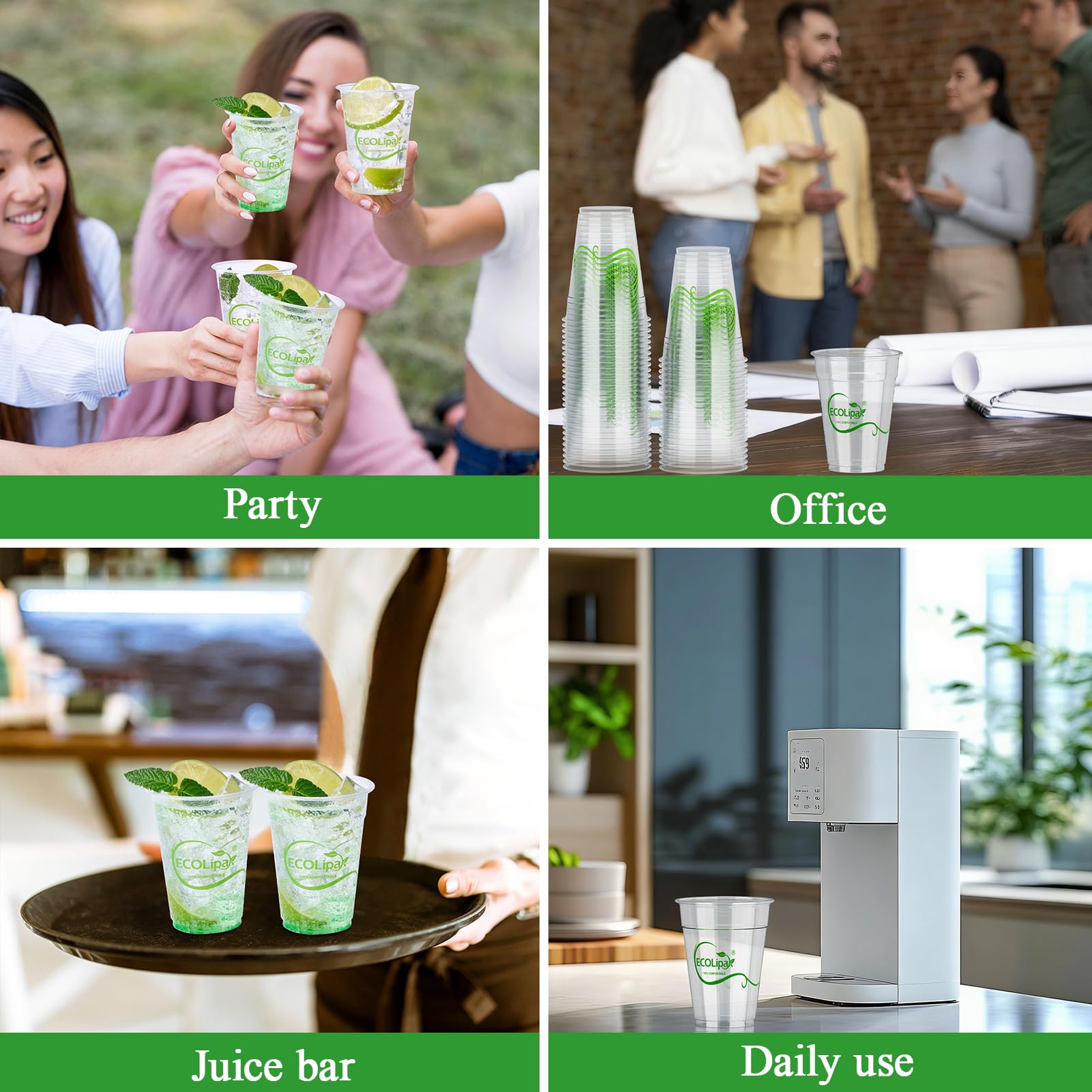 Snapklik.com : 1000 Count 9 OZ Clear Compostable Plastic Cups ...