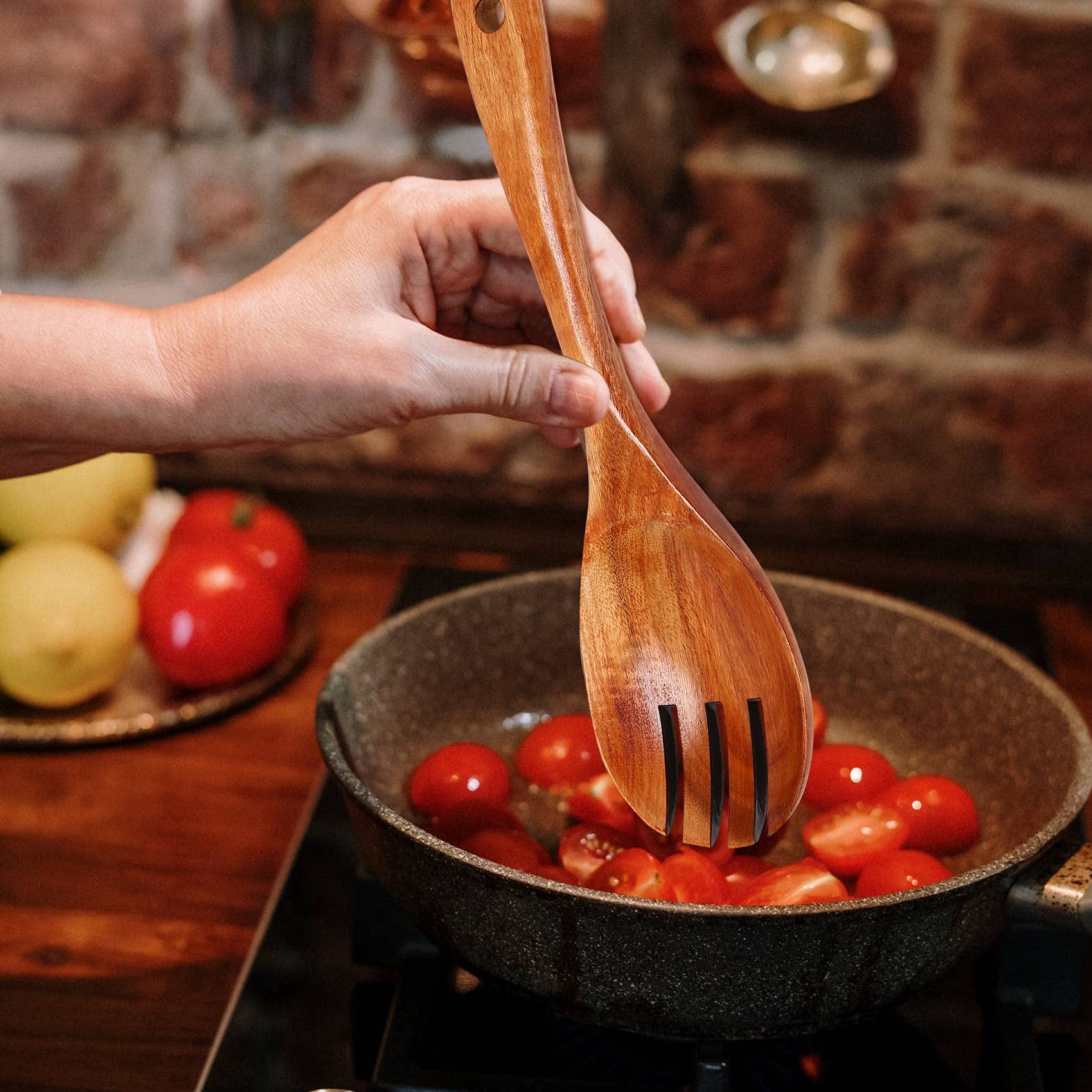 Amazon｜Klb 木製サラダサーバー4サービングカトラリースプーン