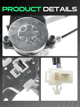 YHTAUTO Front Driver Side Power Window Regulator With 2-Pin Motor Assembly for Toyota Camry 1992-1996, 4-Door Sedan Only