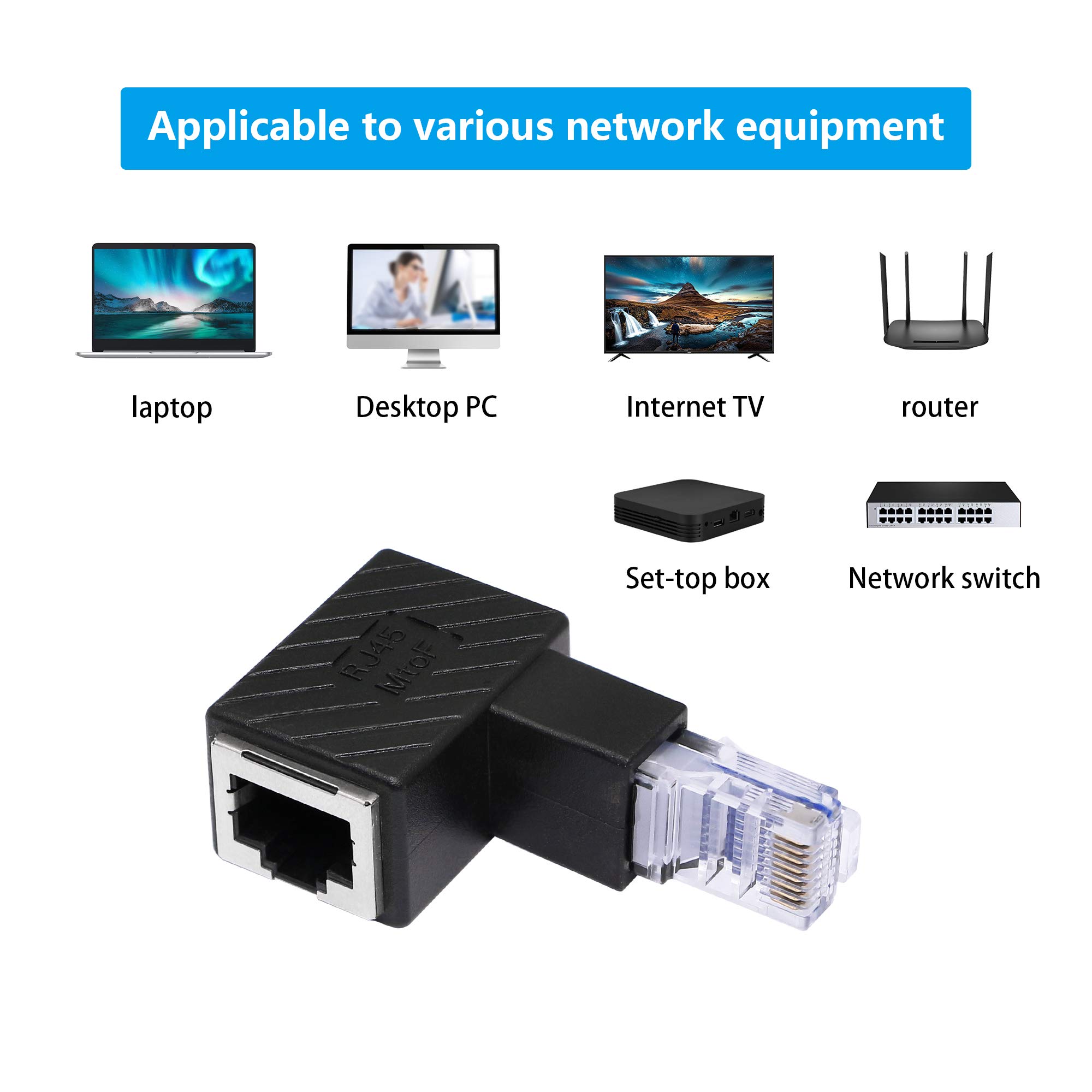 Router 4G Plus Cavo Lan CY Estensione Di Rete LAN Ethernet CAT6 Cat5e Maschio A Femmina 8P8C FTP STP UTP Adattatore 90 Gradi (angolo Basso Connettore Rj45 Sdoppiatore Cavo Ethernet - Foto 12