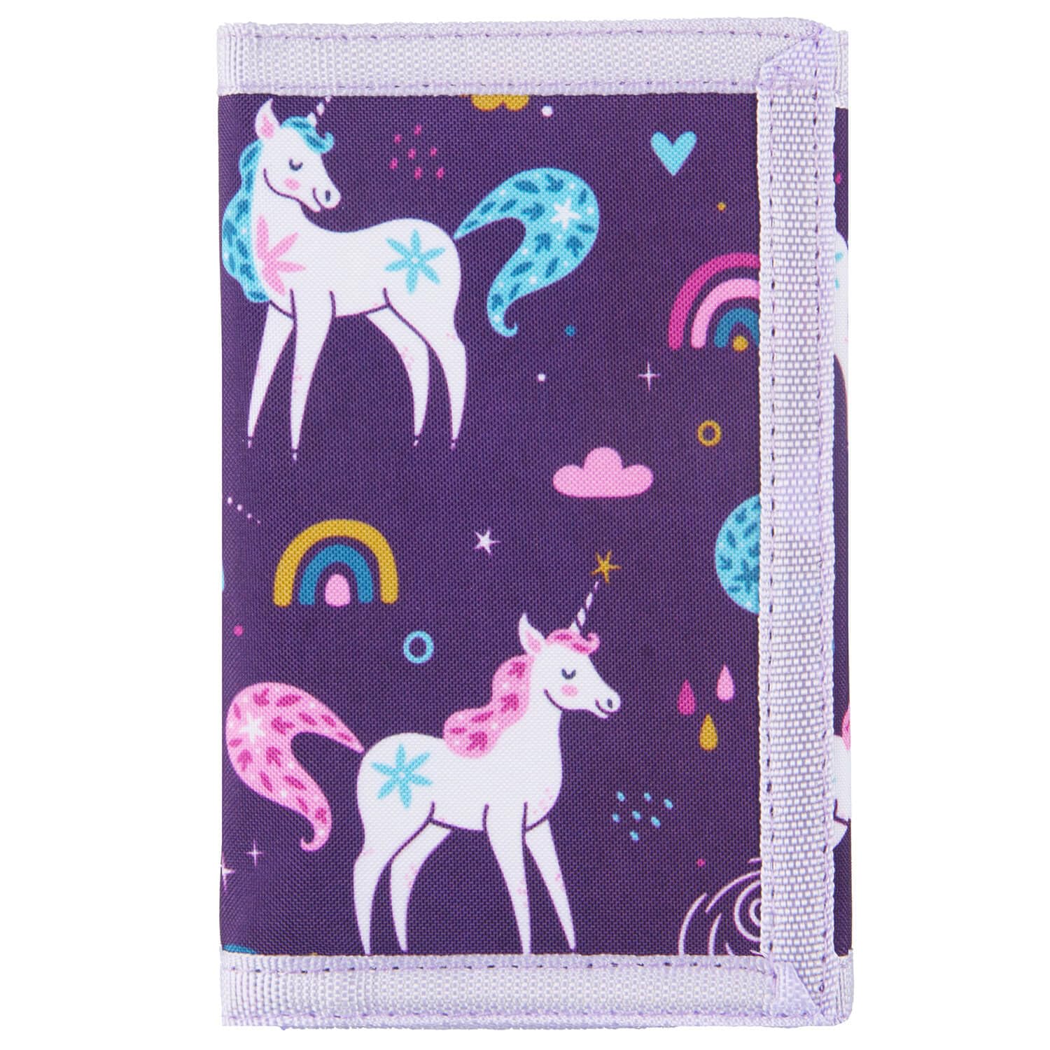 Kids Wallets for Boys and Girls, Toddler to Teens with Magic Sticker, RFID Nylon/Canvas Wallet with Coin Pocket, Dreamy Unicorn Purple, 0.4 x 3.15 x 4.85 inches, Classic-image-21