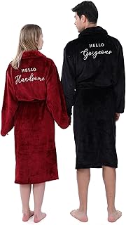 Jecery 2 Pcs Valentines His and Hers Robes for Couples Mr and Mrs Matching