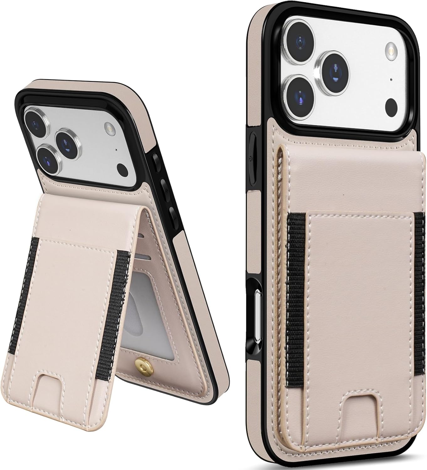 LOHASIC for iPhone 17 Pro Max Case Wallet with Card Holder, Men Women PU Leather RFID Blocking Credit Card Slots Kickstand Protective Cover Wallet Phone Case for iPhone 17 Pro Max 6.9" - Ivory White