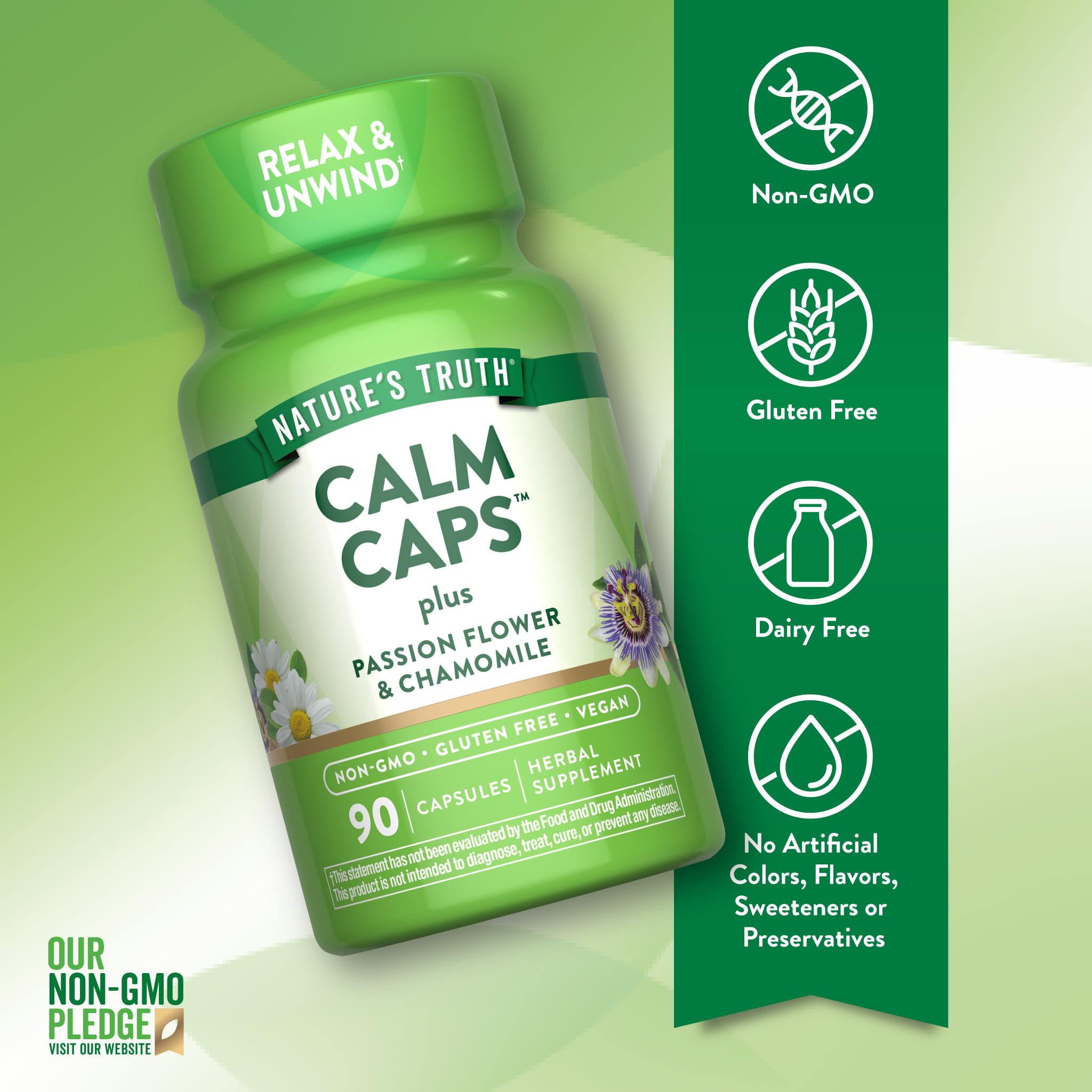 Nature's Truth Calm Caps | 90 Capsules | with Passion Flower and Chamomile — Amazon image 3