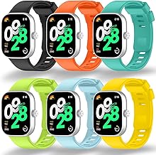 6 Pieces Bands Compatible with Redmi Watch 5/4, Replacement Strap for Xiaomi Mi Band 8 Pro, Xiaomi Smart Band 8 Pro Wristbands Made of TPU, Adjustable Length (6 Colors)