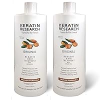 Vista 1 de KERATIN RESEARCH Brasileña Queratina Blowout Alisado Tratamiento Cabello 67.6 fl oz 2 Litros Profesional Complejo Botella Queratina Queratina