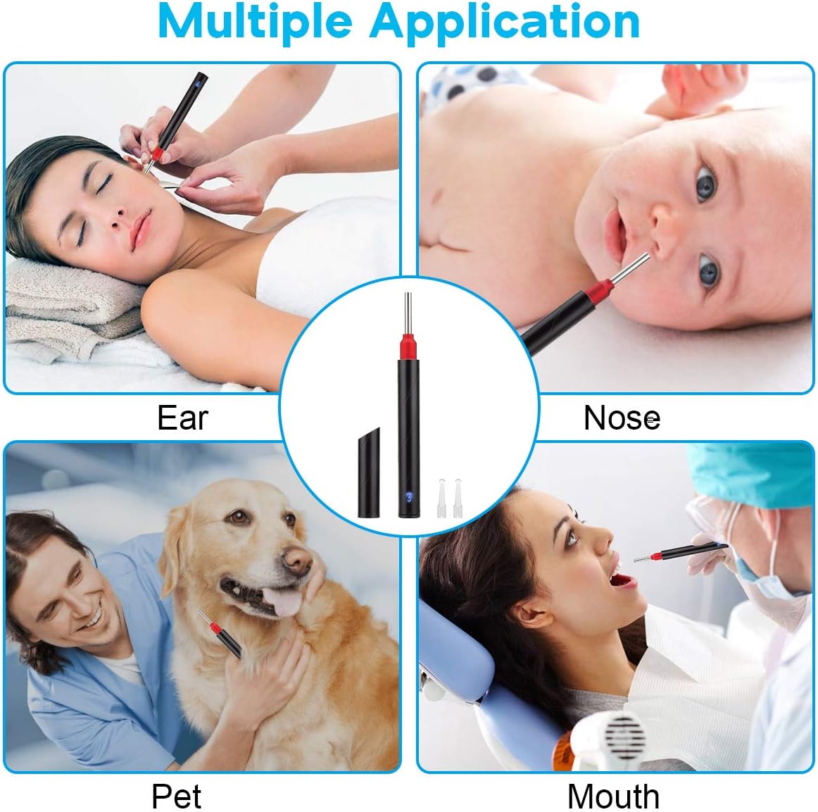 JOYGIFT Ear Wax Remover,Wireless Otoscope Earwax Removal Tool 1080P HD WiFi Ear Endoscope with LED Light,3.5mm Visual Ear Scope Camera Safe Ear Pick Ear Cleaning Endocsope Kit for Adults Kids & Pets : Health & Household