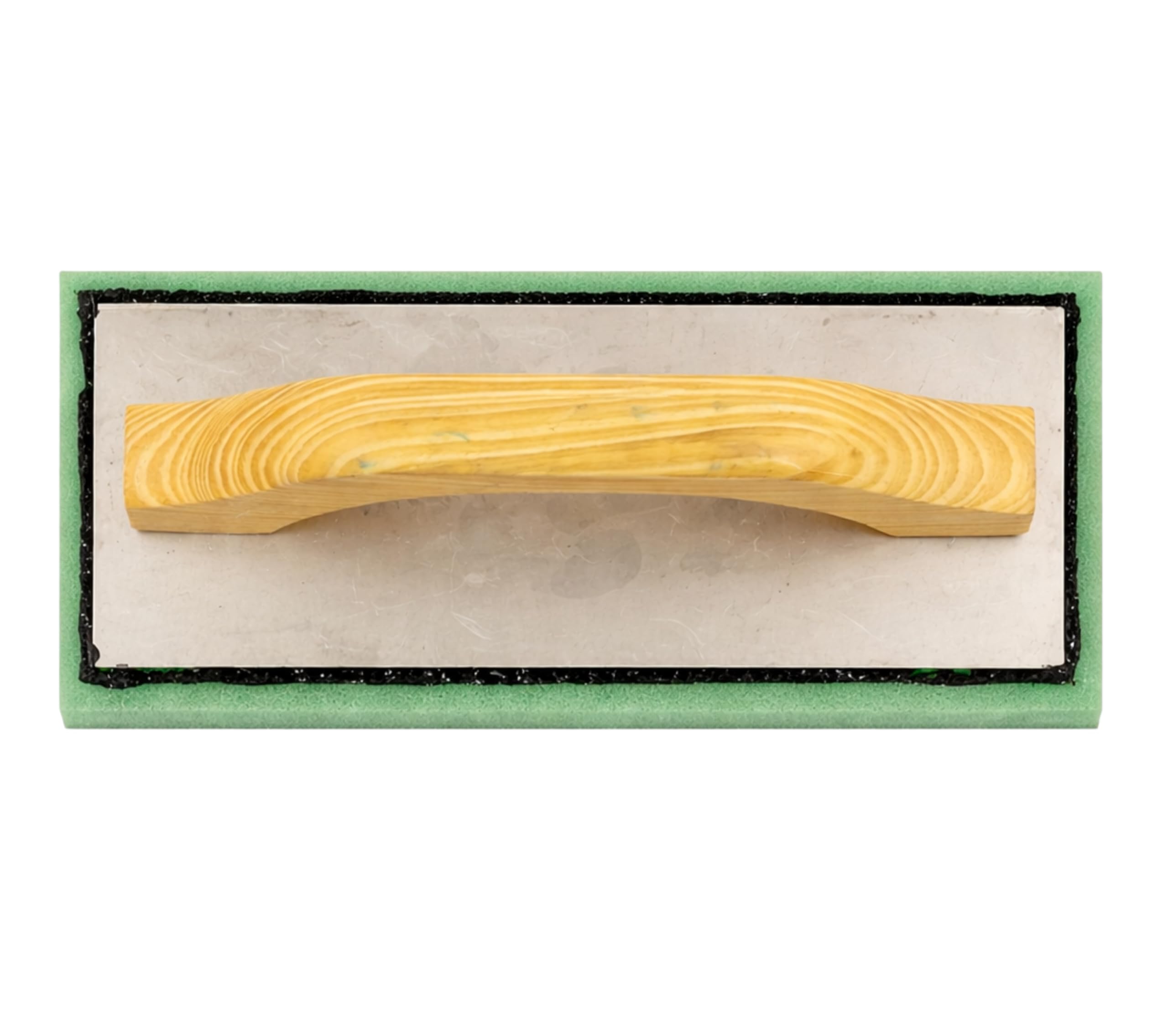 Bon Fine Green Foam Float 9 12 in. x 4 in. x 34 in. with Aluminum Backing and Comfortable Wood Handle for Smooth Finishes product thumbnail 4