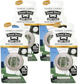 Car Freshener Smart-Scent Vent Clips, 4-PACK (Clean Cotton)