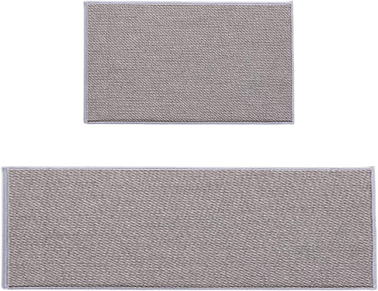 Twill Braided Kitchen Rug Non Slip Rubber Backing Floor Mats Absorbent Runner Rug for Doorway, Bathroom, Sink, Laundry, Office Grey 17.3"x59.1"