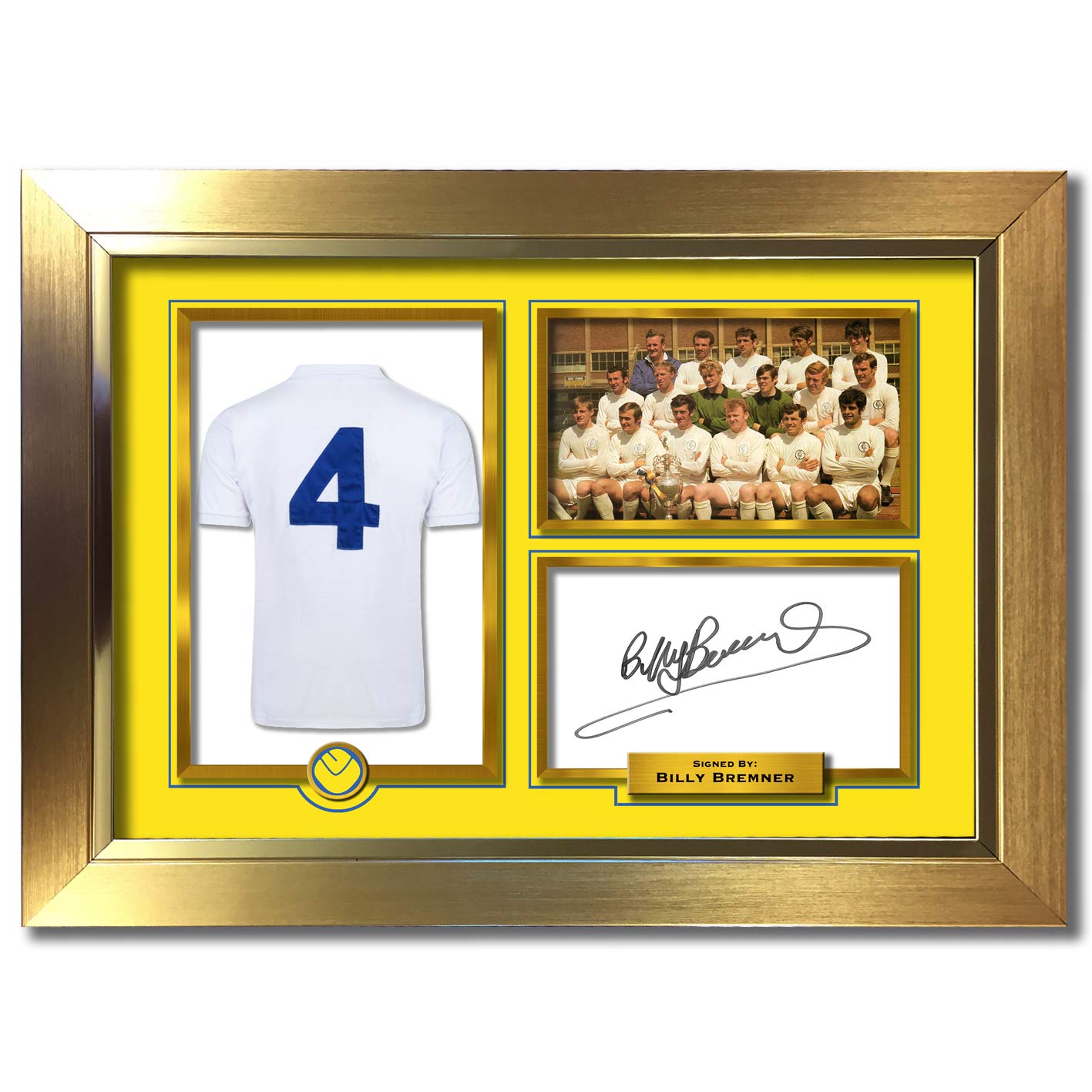 U've Been Framed Black,Gold #797 Billy Bremner Signed Autograph Mounted Photo Reproduction Print A4 Rare Perfect Birthday (297 X 210Mm) (Gold Frame)