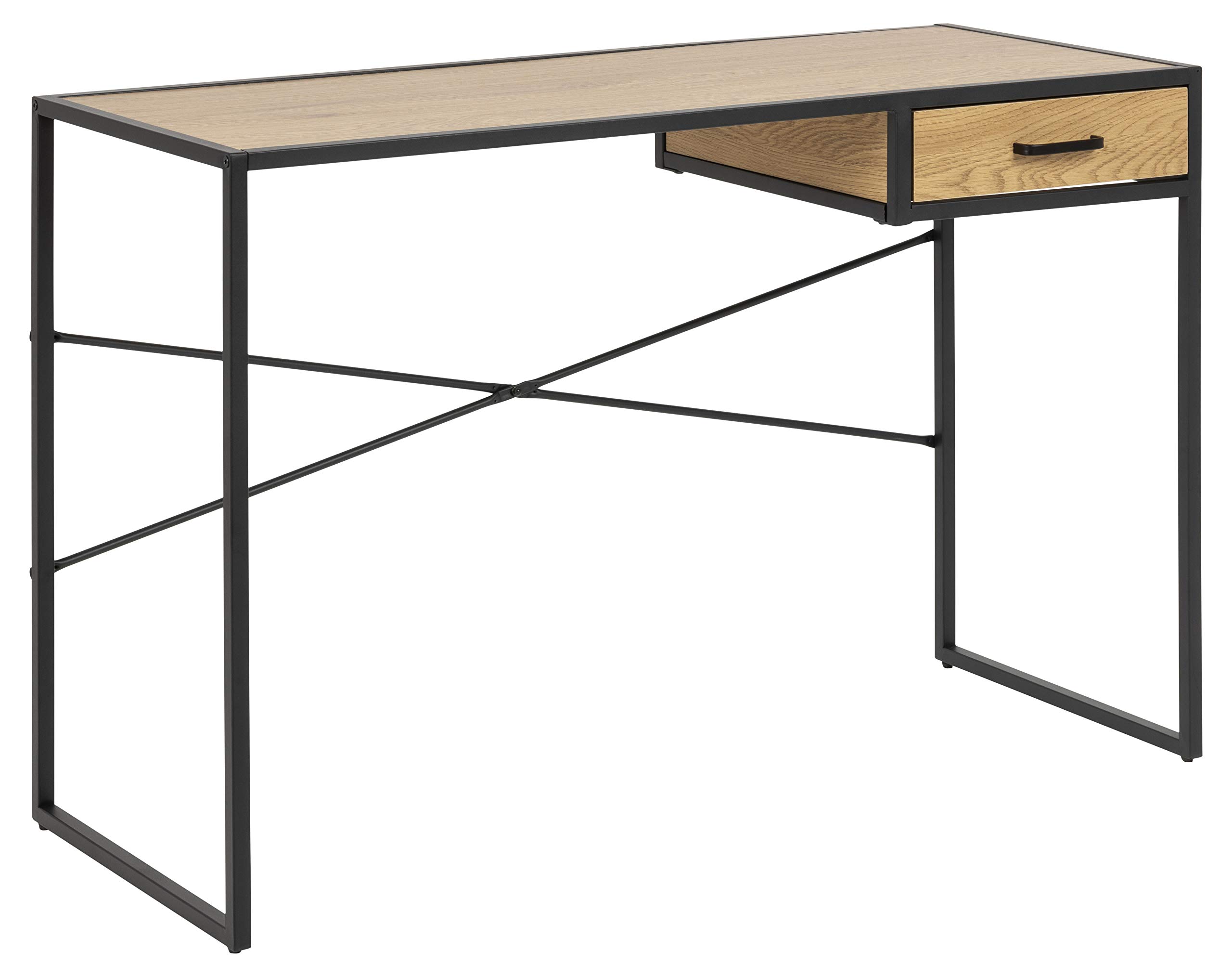 AC Design Furniture Jörn Escritorio, Madera, Roble Salvaje/Negro, B: 110 x H: 75 x T: 45 cm