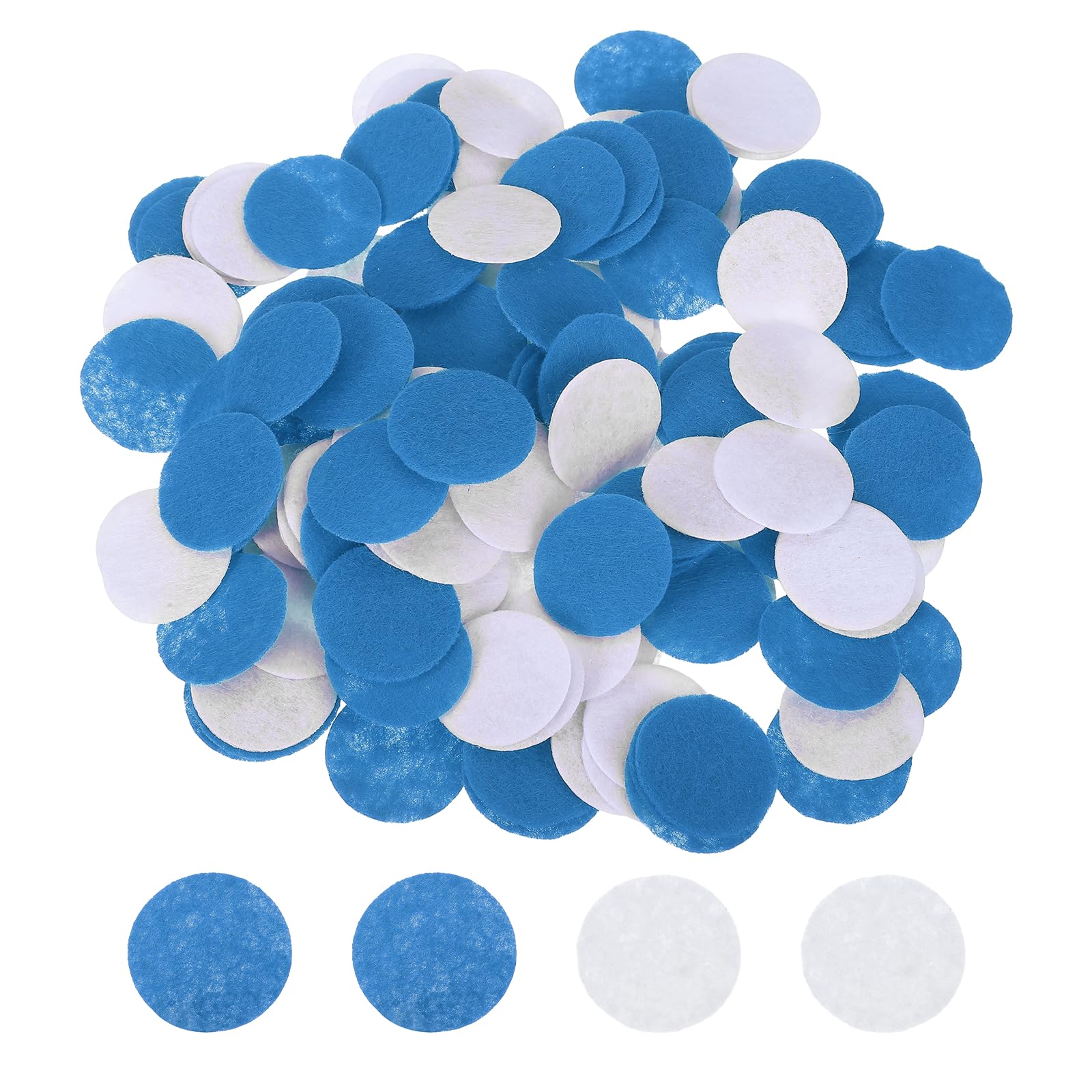 PATIKIL 30mm 1-3/16" Round Felt Circles, 200 Pcs Non-Woven Pre Cut Craft Pads Felt Fabric Circles for DIY Crafts Projects Sewing Handcraft Making, White/Blue