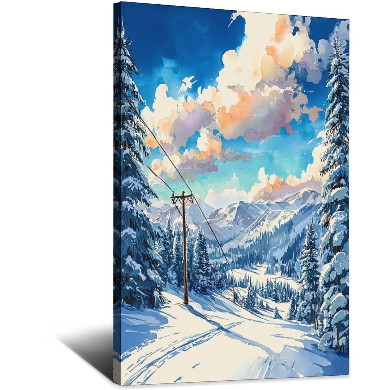Snowbird Utah Ski Poster 20x30inch(50x75cm) Vintage Watercolor Canvas Art