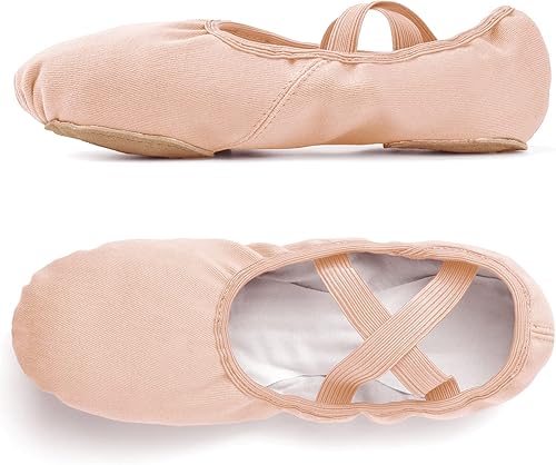 Miniatura 5 de Stelle Zapatos de ballet para mujer, lona altamente elástica, zapatillas de ballet para adultos, suela dividida, zapatos de baile de yoga para niñas