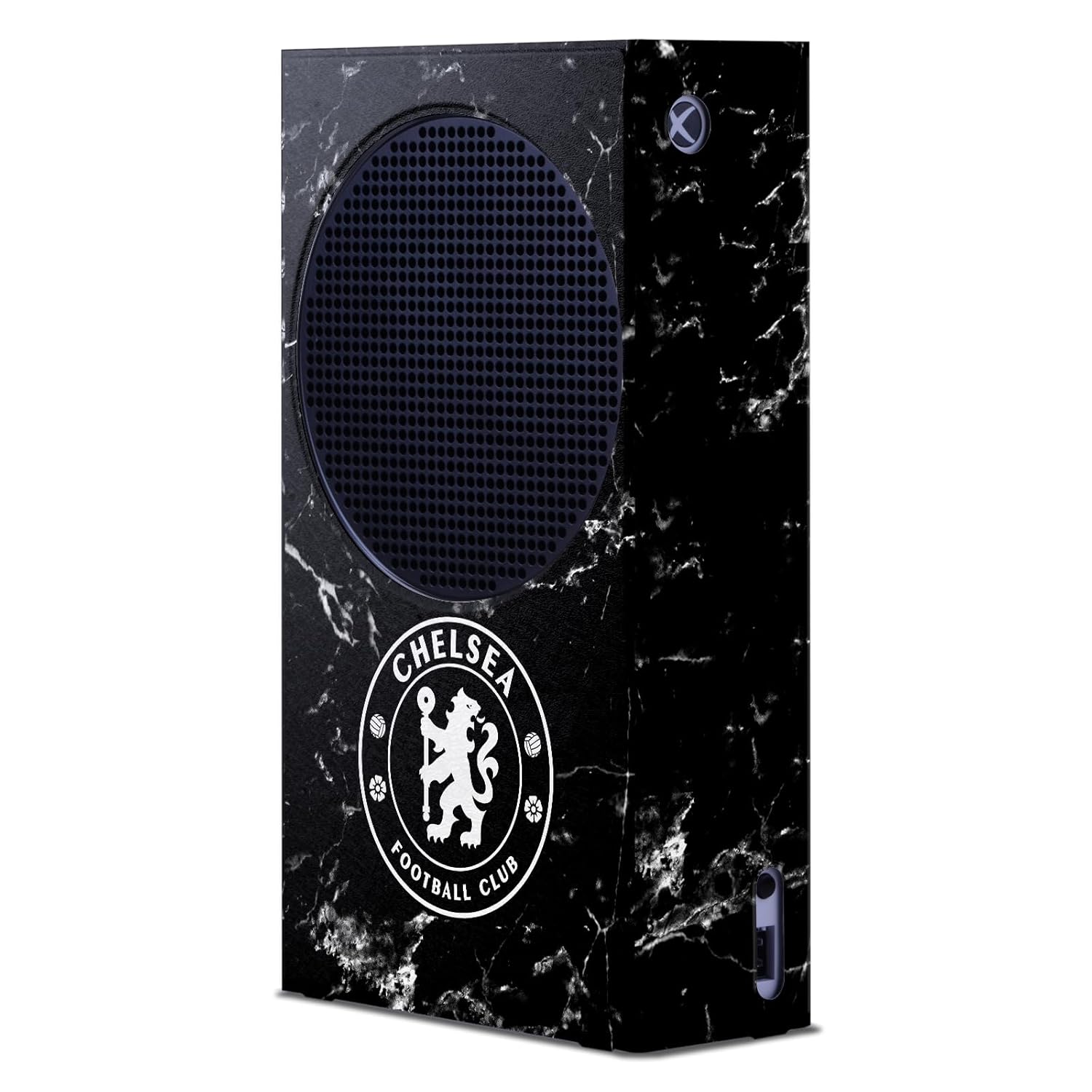 Head Case Designs Officially Licensed Chelsea Football Club Black Marble Art Game Console Wrap Case Cover Compatible with Xbox Series S Console