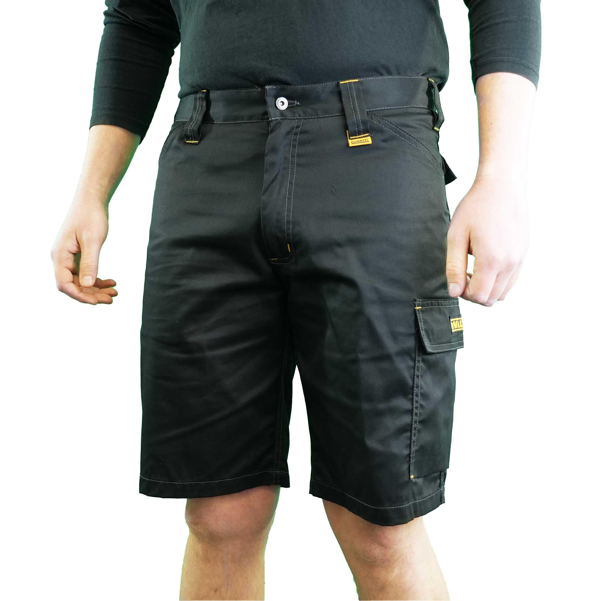 DEWALT Milan Men's Regular Fit, Utility Cargo Work Shorts Black 32W
