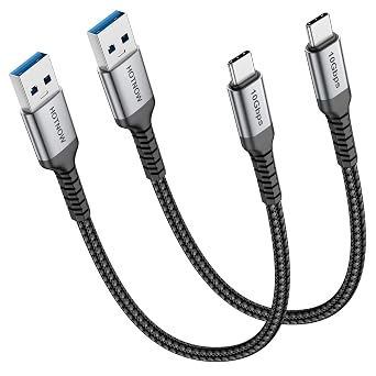 USB A to C Cable 1FT 2Pack 10Gbps Android Auto 3A Fast Charging