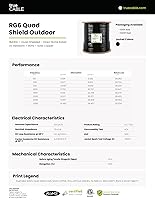 Vista 6 de TRUECABLE RG6 Outdoor Quad Shield Coaxial Cable, 500ft, Black, Direct Burial (CMX), 75 Ohm, 18 AWG Bare Copper Conductor, UV Resistant, 3GHz Sweep