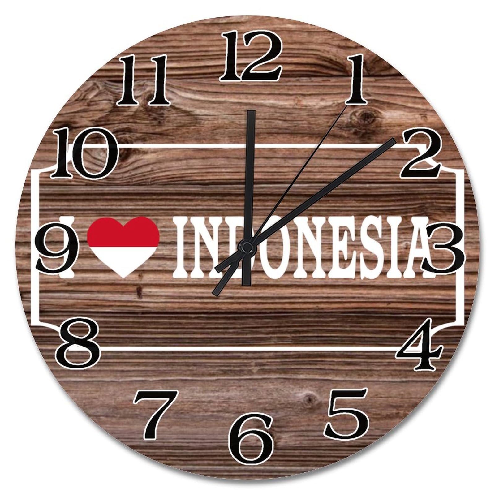 Horloge murale drapeau indonésien pour décorer votre salon rustique