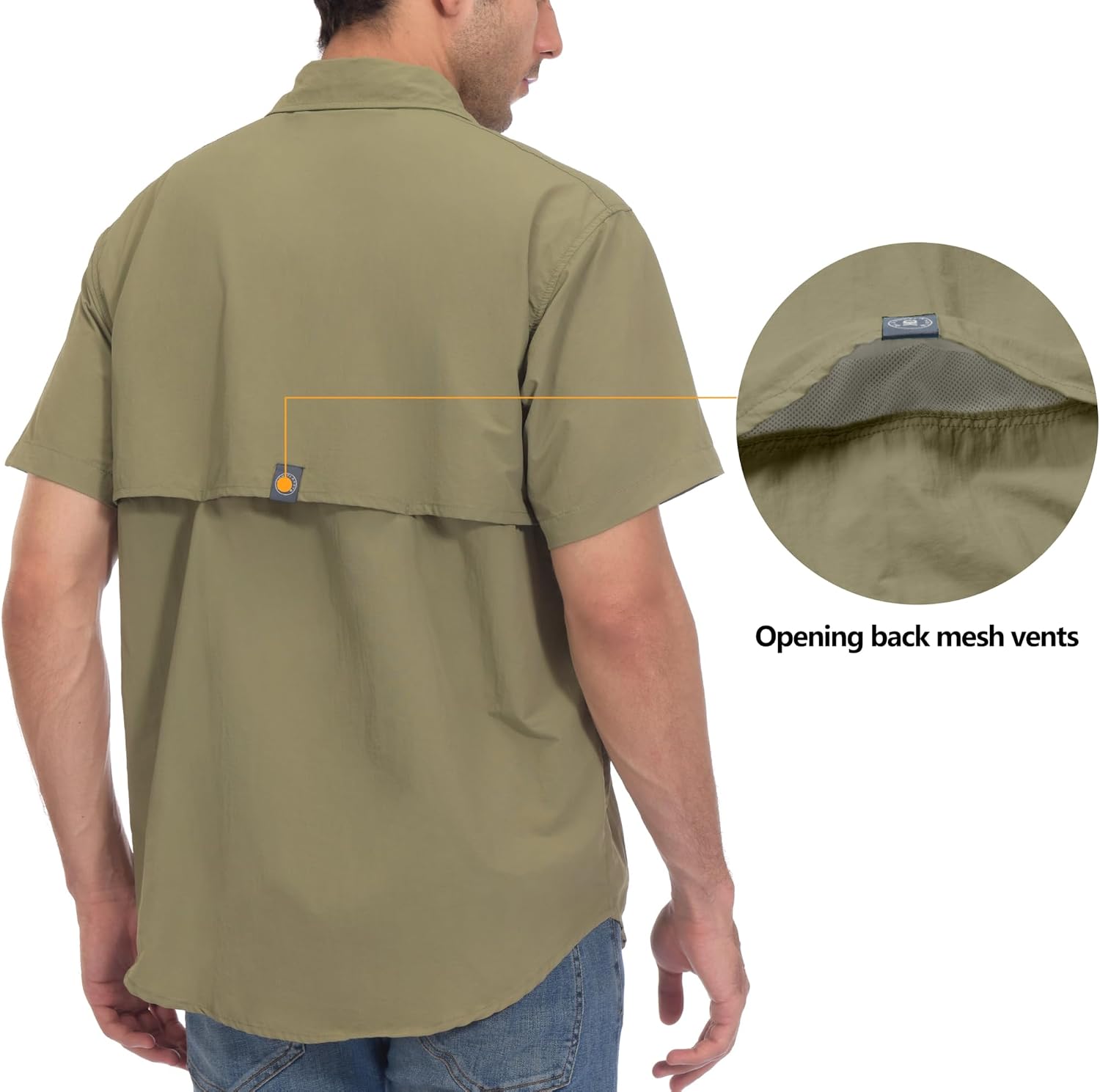 Little Donkey Andy Men's Long Sleeve Fishing Shirt with Detachable Sleeves, Breathable and Fast Dry