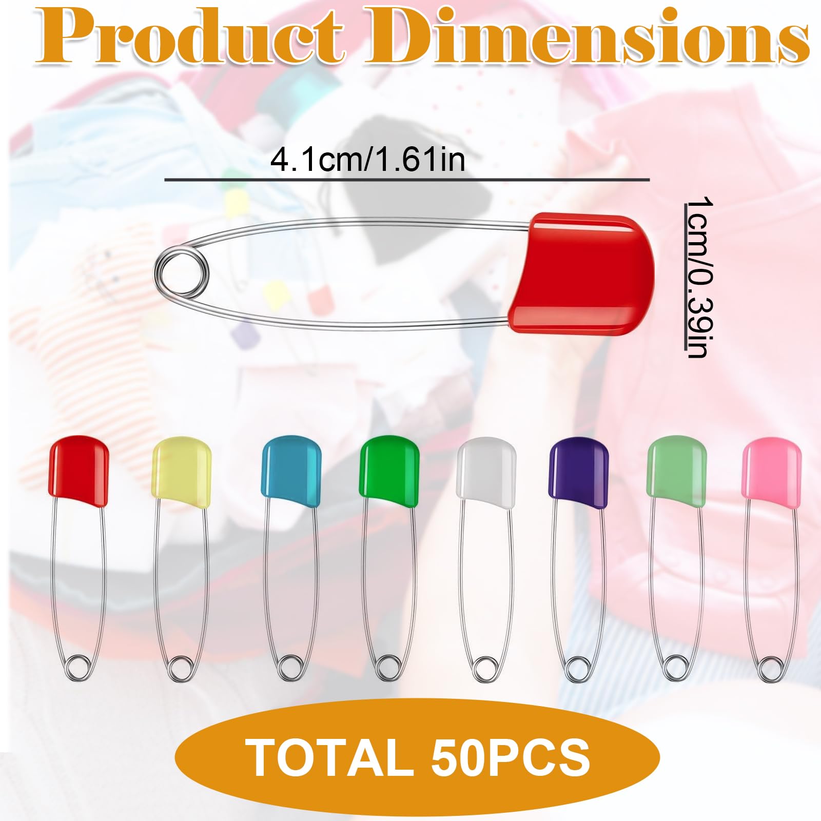 Épingles de sûreté en Acier Inoxydable 40 mm, Fermeture sécurisée pour vêtements, Couches et projets créatifs, Usage Polyvalent et Pratique au Quotidien
