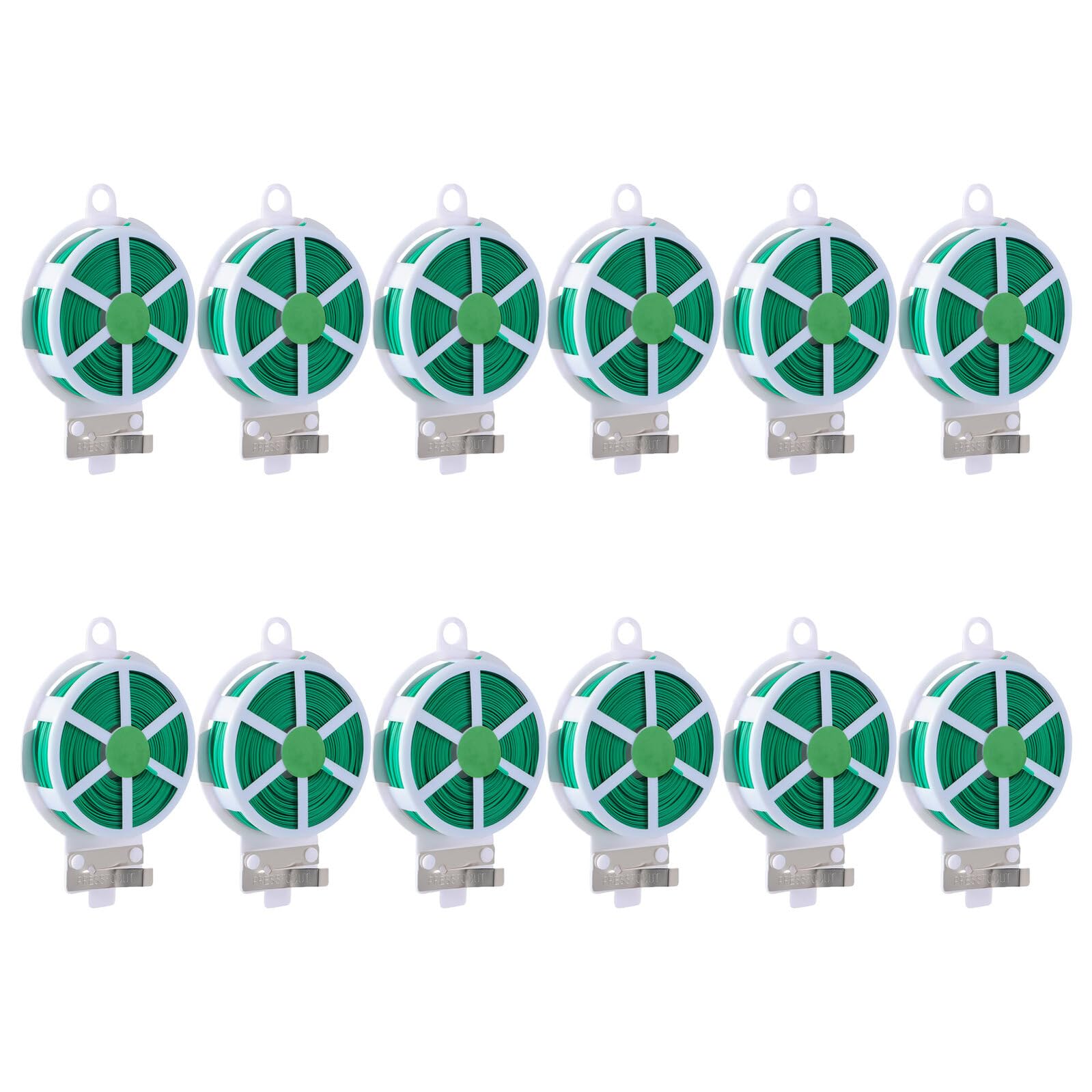 12rotoli Filo da Giardinaggio Verde Legacci Verdi per Piante Rampicanti Pomodori e Filo di Ferro Rivestito in Plastica Legacci Resistenti per Supporto Piante all Aperto