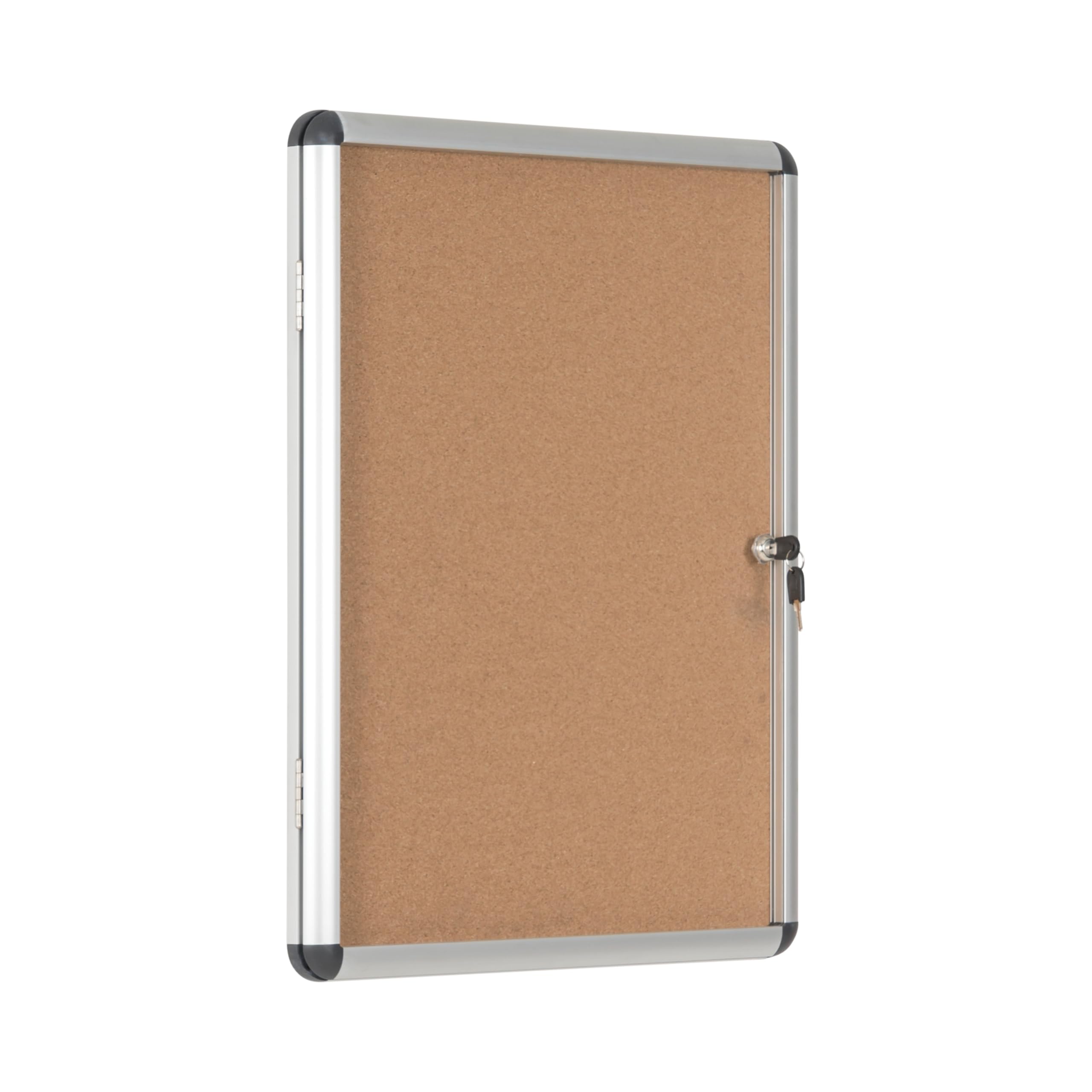 Bi-Office Enclore - Bacheca In Sughero, 4 x A4, Bacheca Con Anta Battente Per Interni in Alluminio, 500 x 674 mm