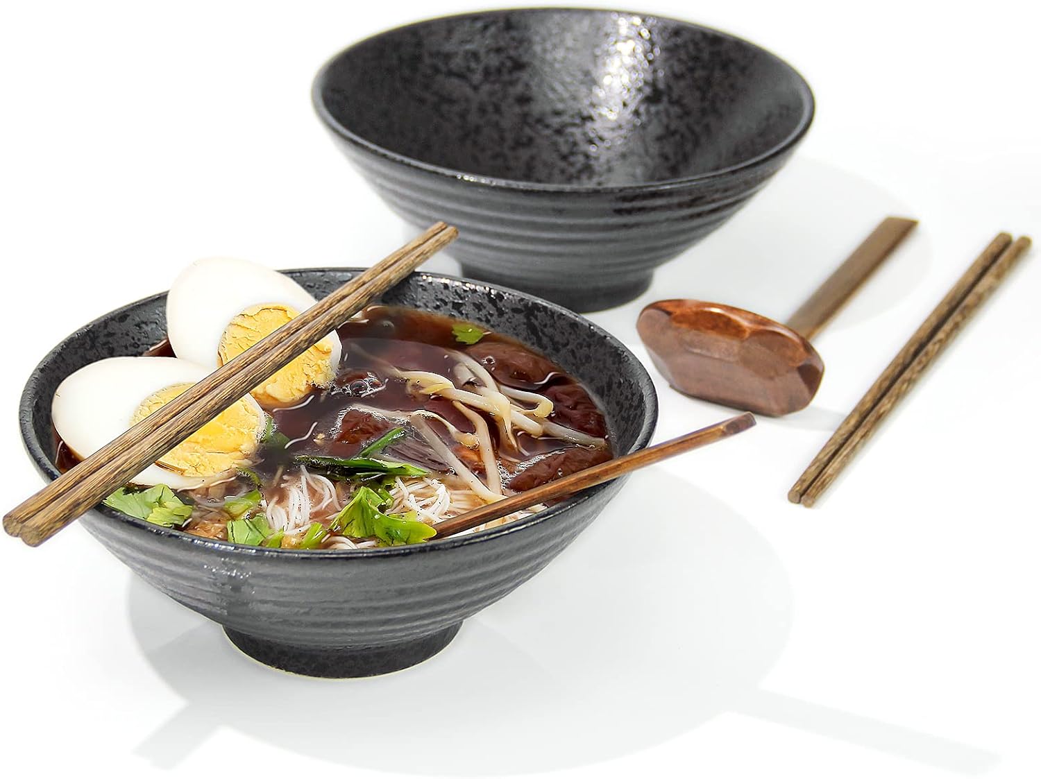 2 Sets 60 Ounce Japanese Ceramic Soup Bowls, Creative Gift Retro Ramen