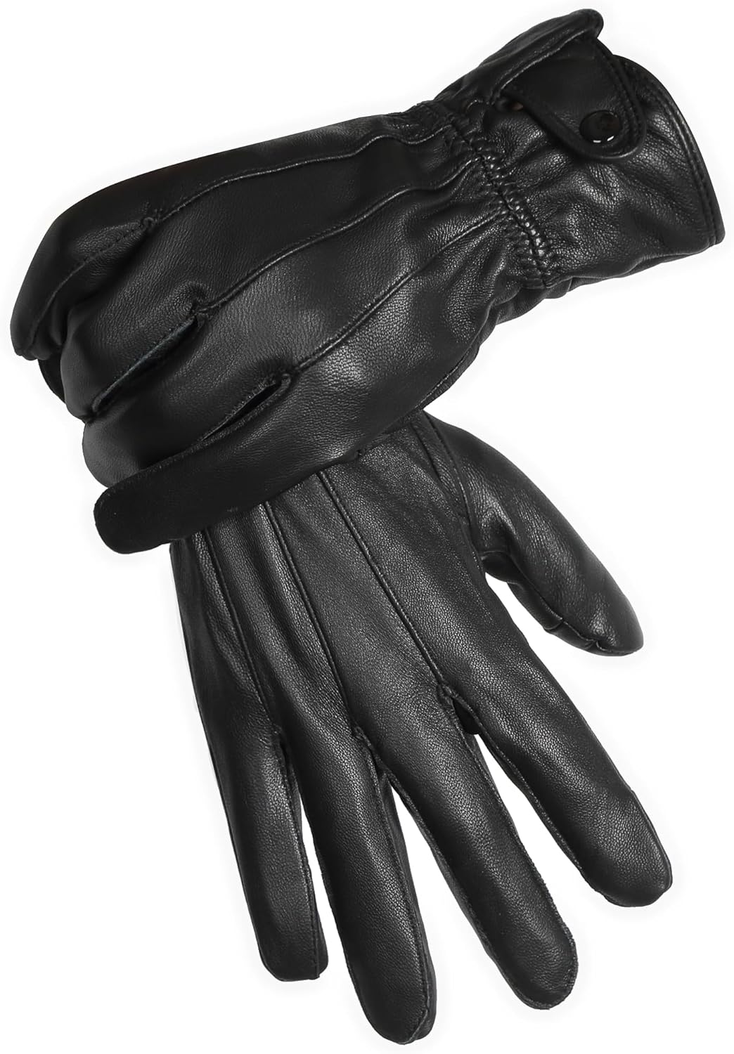 REED Men's Genuine Leather Warm Lined Driving Gloves - Touchscreen Texting Compatible - Image 4