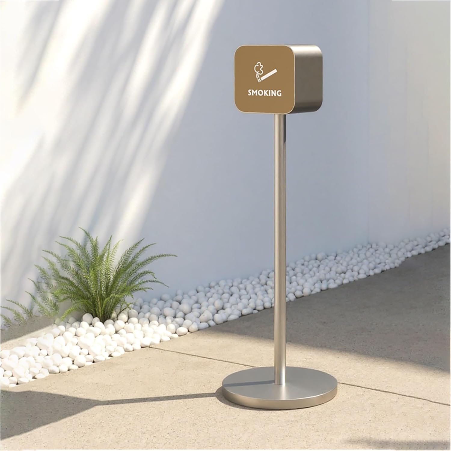 Standing Ashtray Outdoor, Stainless Steel Butt Receptacle, With Non-Slip Bottom Windproof, for Patio, Offices, Home, Restaurants, Backyard, Corridors(Gold)