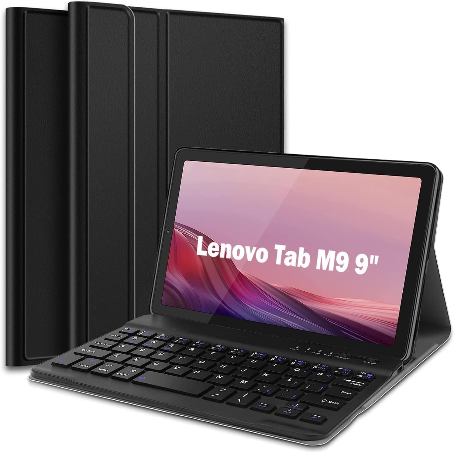Keyboard Case for Lenovo Tab M9 2023 Release 9.0" Tablet (TB-310FU/TB-310XU), Slim PU Stand Cover with Magnetically Detachable Wireless Bluetooth Keyboard (Tab M9 2023 9")