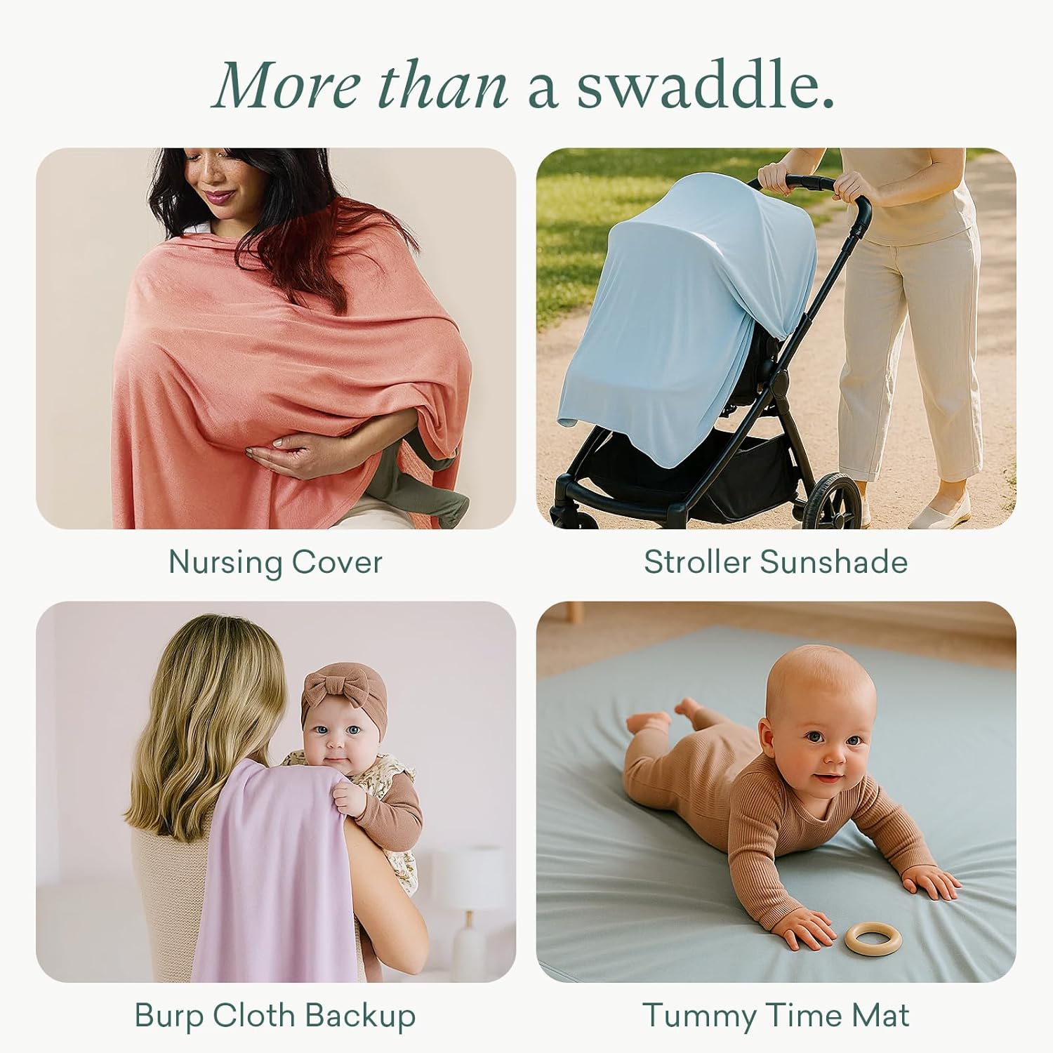 PurComfy Supersoft Swaddle Blanket, Premium Bamboo Viscose Baby swaddling Blankets for Newborns, Lightweight & Breathable Swaddle Blankets for Boys and Girls, 47” x 47”, Neutral Baby Essentials - Image 7