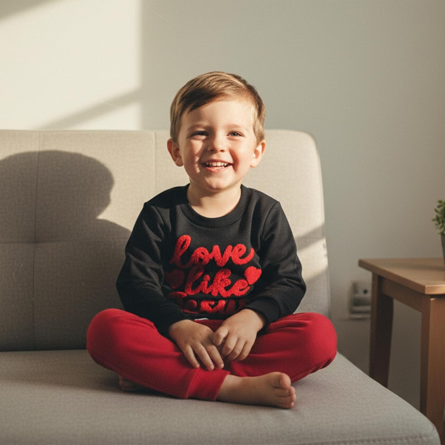 Douhoow Baby Boy Valentines Day Outfit Letter Print Sweatshirt Long Joggers Pants Boys Girls Festival Clothes - Image 5