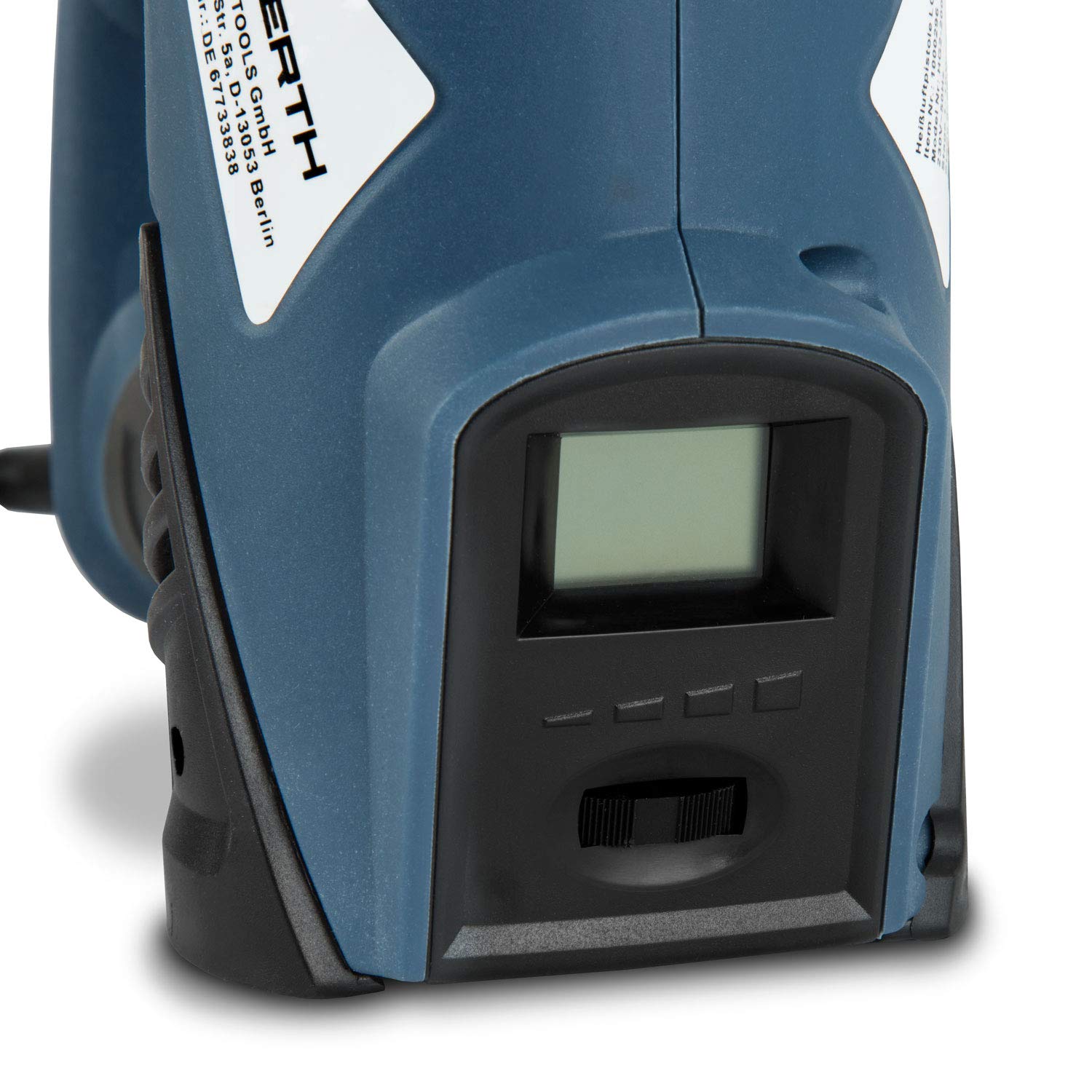EBERTH Decapador aire caliente Eléctrica 2000W Digital LCD, Temperatura Ajustable 80-600°C Pistola de Calor Empuñadura Antideslizante Ergonómica, Incluye Estuche y Accesorios, 4 Espátulas 4 Boquillas