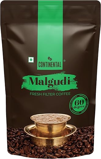 Continental Malgudi Filter Coffee Powder | 500gm Pouch | 60% Coffee – 40% Chicory | Traditional South Indian Filter Coffee Powder | Locks Real…