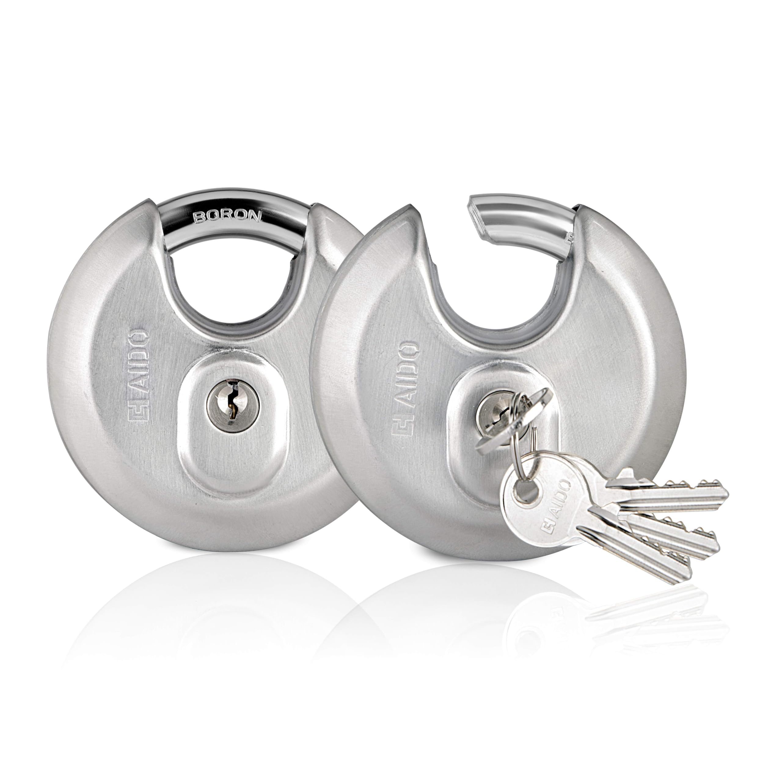 AIDO by dormakaba Group 70mm Heavy-Duty Disc Padlock | Gates, Shops, Warehouse Shutters & Outdoor | 4 Keys I Rust-Resistant | Anti-Sawing | Boron Shackle |Stainless Steel | 2 Yr Warranty — Amazon image 10