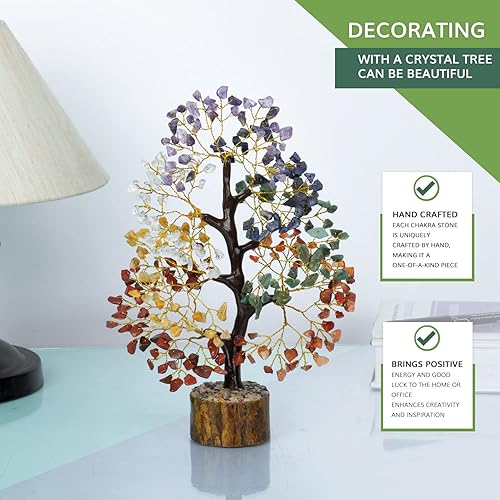 Miniatura 5 de YATSKIA Árbol de la vida de chakras, árbol de 7 chakras, árbol de cristal para energía positiva, piedras de chakras, regalos espirituales,