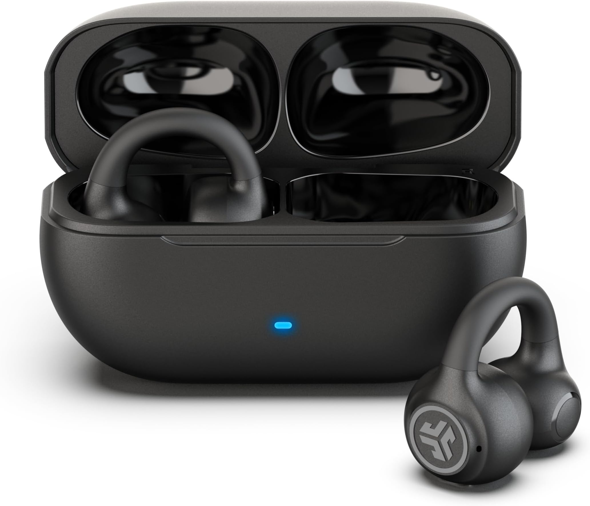 Flex Open Ear Earbuds - Wireless Bluetooth Multipoint, Black | Wireless Open Sport Headphones, Cuff Design Clip on Earphones, 21H, IP55 Sweat-Resistant, Bluetooth Multipoint, MEMS Mic