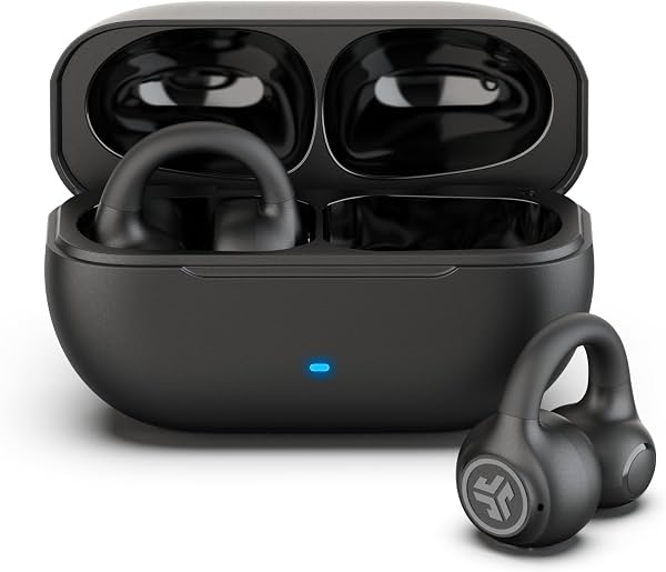 JLab Flex, Audífonos de oído abierto, Audífonos Bluetooth inalámbricos tipo clip, Audífonos de oído abierto, Negro