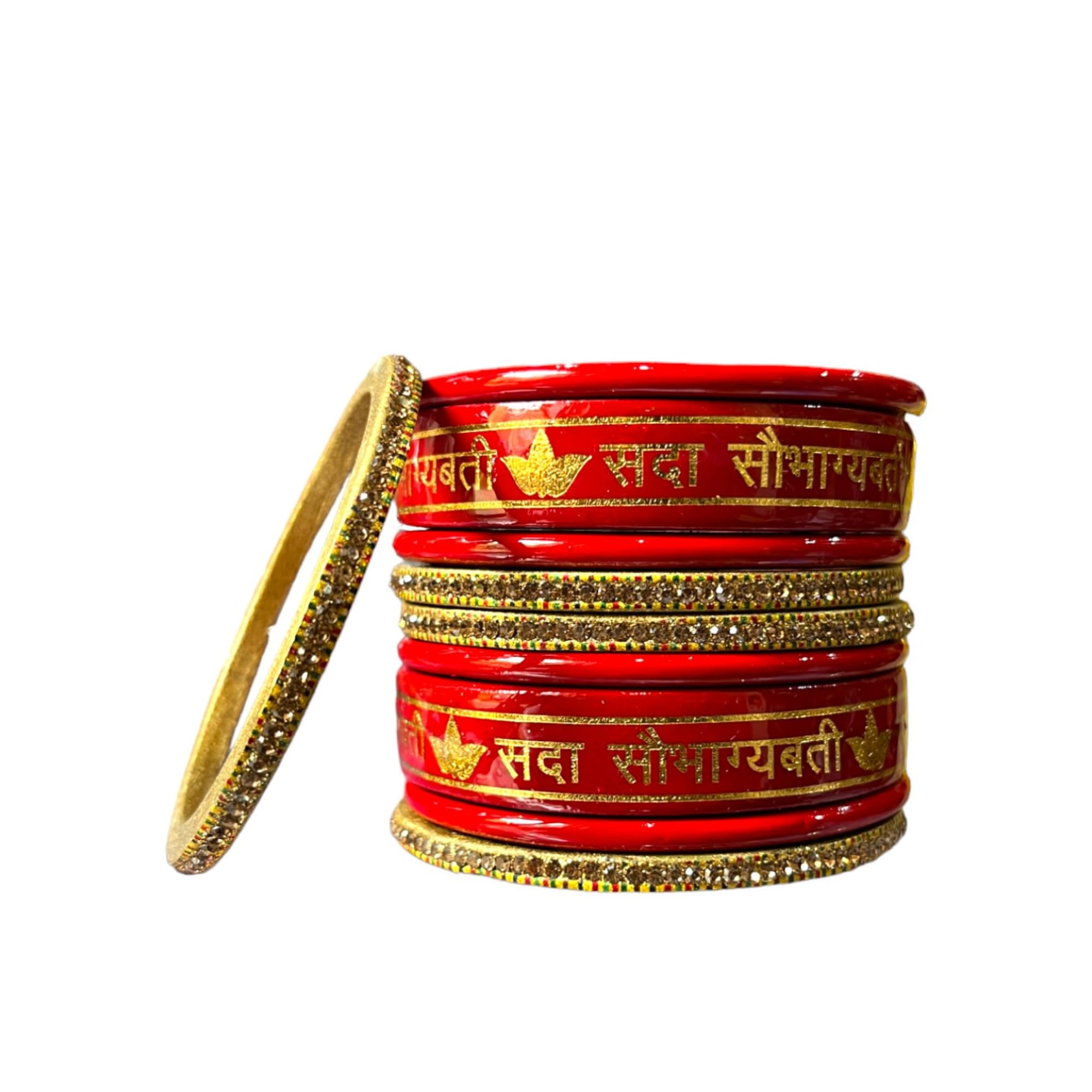 Aaroz and CompanyRadiant Red Lac Bangles Set Sada Saubhagyavati Design, Traditional Indian Jewelry, Festive Accessories