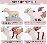 Vista 5 de SUNFURA Abrigo de cuerpo completo para perros pequeños, chaqueta de forro polar cálido para perro, abrigos de invierno para perro de cuatro patas