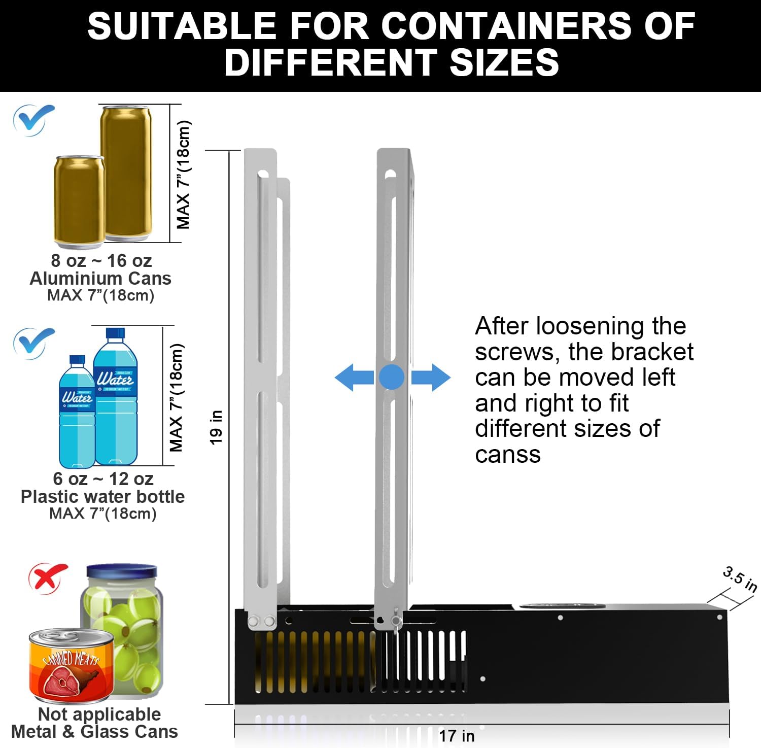Electric Can Crusher, Automatic Can Crushers for Recycling 8oz, 12oz & 16oz Cans, Fill 8 cans at a Time, for Recycling Aluminum Seltzer, Cola, Beer Cans, Iced Tea