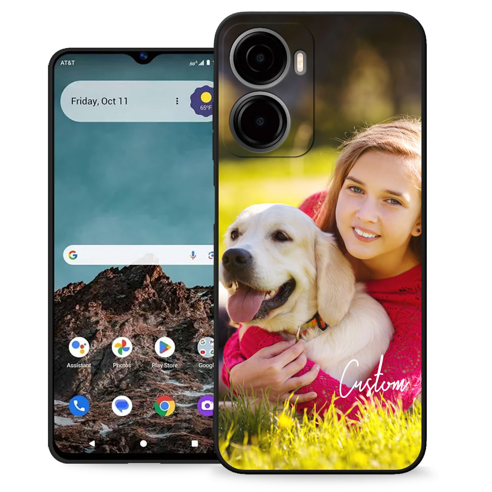 Custom Case Personalized Cover for Cricket Magic 2 5G 2024/AT&T Propel 2 5G Phone with Photo Logo Text,Customize Picture Name Design Protective Mobile