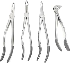 CYNAMED Dental Root Tip Extracting Forceps Set of 4 Diamond Dusted German Stainless Brand